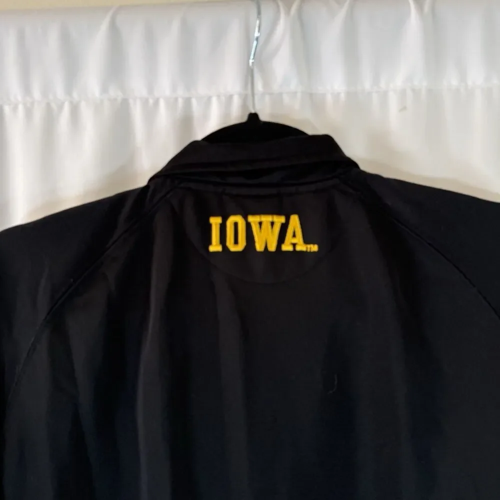 Nike Iowa Hawkeyes Jacket Boys Large Black Yellow Long Sleeve Full Zip